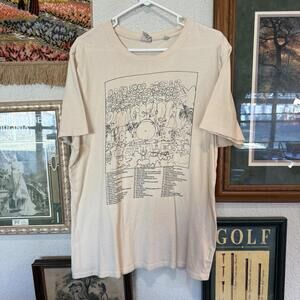 Vintage 90s RARE Beatles Mystery Musicians Junk Food Band Shirt Size Mens Medium